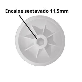 CARAMBOLA ENCAIXE E11,5MM SEXTAVADO P/ESPREMEDOR DE FRUTAS ARNO ANTIGO - LUCRE ANTIGO - PLASTICA COR BRANCA - PST
