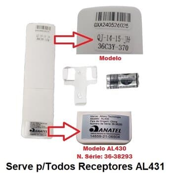 MÓDULO TRANSMISSOR DO CONTROLE REMOTO VENTILADOR ALISEU RETRÁTIL-36 MOD-AL430 - *APENAS CONTROLE P/RECEP.AL431 AL432-36C TODOS