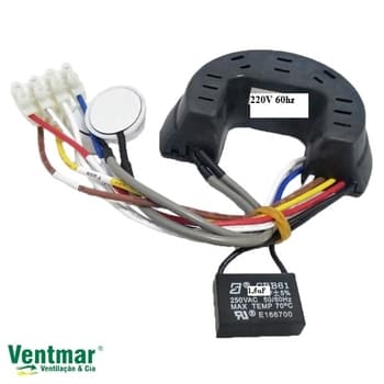 MÓDULO RECEPTOR 220V C/CAP.01,5UF - PLACA DE COMANDO CONTROLE REMOTO VENTILADOR VENTISOL CR0394-220V - *APENAS O RECEPTOR DO TETO*
