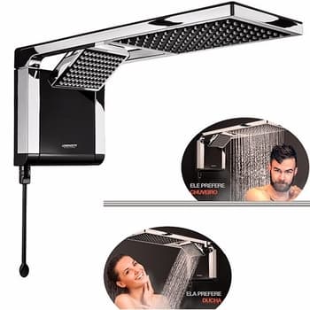 CHUVEIRO DUCHA LORENZETTI ACQUA DUO ULTRA 110V 5500WATTS PRETA/CROMADA - DUCHA ACQUA DUO LORENZETTI