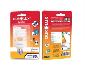 LÂMPADA ELETRÔNICA ESPIRAL OUROLUX SPIRALUX 20W 110V