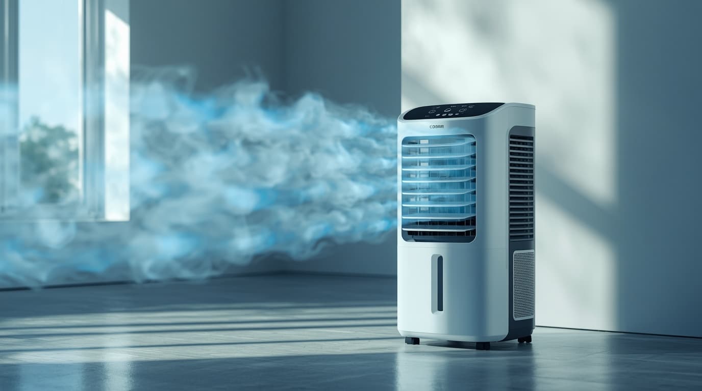 Climatizador evaporativo refrescando o ambiente