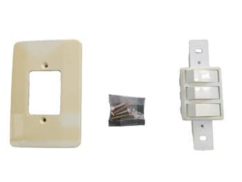 Interruptor Elétrico 3-Teclas Simples Esp4x2 - cor Branco 10A - * SALDĂO - Estăo Amareladas *