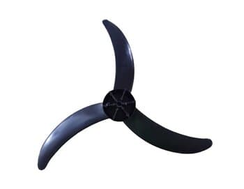 HELICE DE 60CM P/VENTILADOR TRON 60CM 3PAS COR PRETA MODELO SLIM ATUAL - PONTA REDONDA EIXO 10,0MM C/TRAVA TRASEIRA *FIXADA SOB/PRESSAO