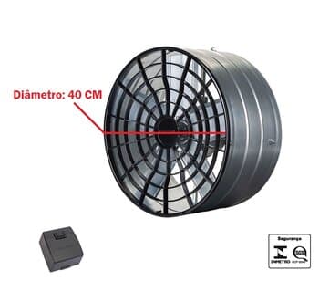EXAUSTOR DE 40CM VENTISOL 220V140W USO COMERCIAL 5PAS CINZA ALTA VAZĂO-03000M3H B/ROTAÇĂO-1400RPM C/CHAVE REVERSĂO