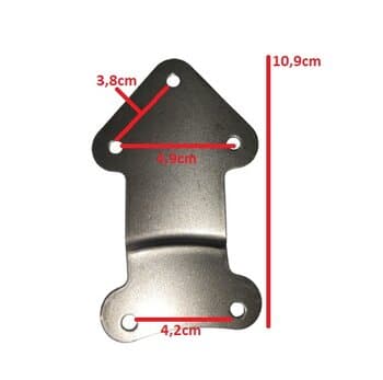 GARRA SUPORTE DA PÁ HÉLICE P/VENTILADOR DE TETO TRON MÁXIMO - COR TITÂNIO -*VENDIDA P/UNIDADE - TRON MAX/ BÚZIOS/ SOLANO - COMPRIMENTO 10,9CM