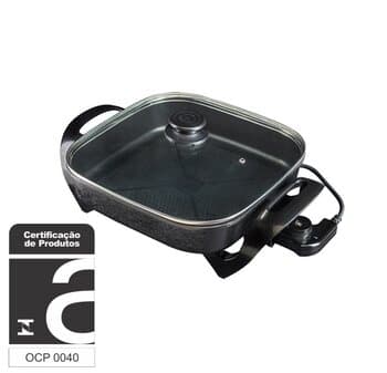 PANELA ELETRICA MANGIARE APEQ01I-01 PRETA QUADRADA 30CM 1500W AGRATTO