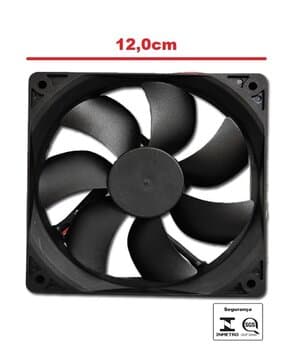 EXAUSTOR DE 12CM MICROVENTILADOR 24VOLTS - COOLER ASAFAN AXIAL 120X120X25MM 12025B-24 3-FIOS