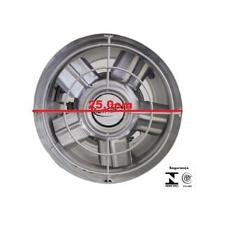 Exaustor de 25cm VENT AIR BIV Alta Rotaçăo-03500rpm Alta Vazăo-01940m3/h - P/Churrasqueiras Coifas Cabine de Pintura - Linha Pesada