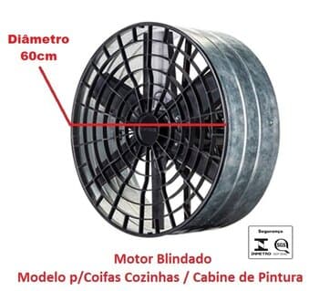 EXAUSTOR DE 60CM VENTISOL BLINDADO TRIF-220V-380V A/V-10000M3/H B/R-1550RPM LINHA PESADA IND P/COIFA CABINE DE PINTURA.