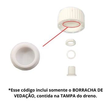 BORRACHA DE VEDACAO DA TAMPA DO DRENO 23MM CLIMATIZADOR VENTISOL CLI45LT CLI70LT CLI100LT CLIN35LT CLIN60LT CLIN80LT - CLI35/55LT