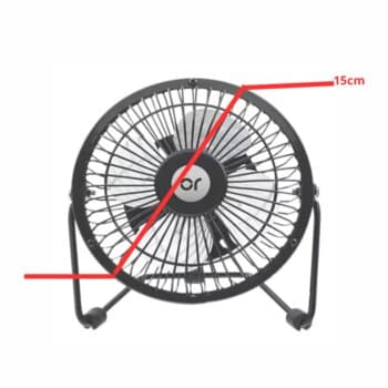 VENTILADOR DE MESA 015CM BRIGHT MINI DC5V USB - HEL-4PAS - VENTILADOR DE MESA USB BRIGHT - METAL