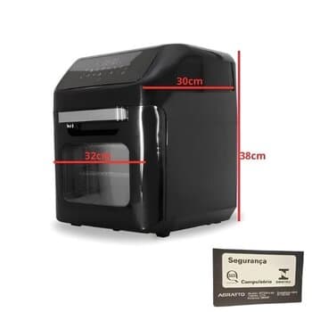 Fritadeira Elétrica Forno Agratto Preto Digital 12L 127V 1800W AFFD01I-01