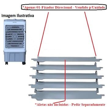 FIXADOR VERTICAL DAS ALETAS DIRECIONAIS HORIZONTAIS CLIMATIZADOR VENTISOL CLIN8 CLIN16 COR CINZA - SUPERIOR OU INFERIOR - *VENDIDA P/UNIDADE